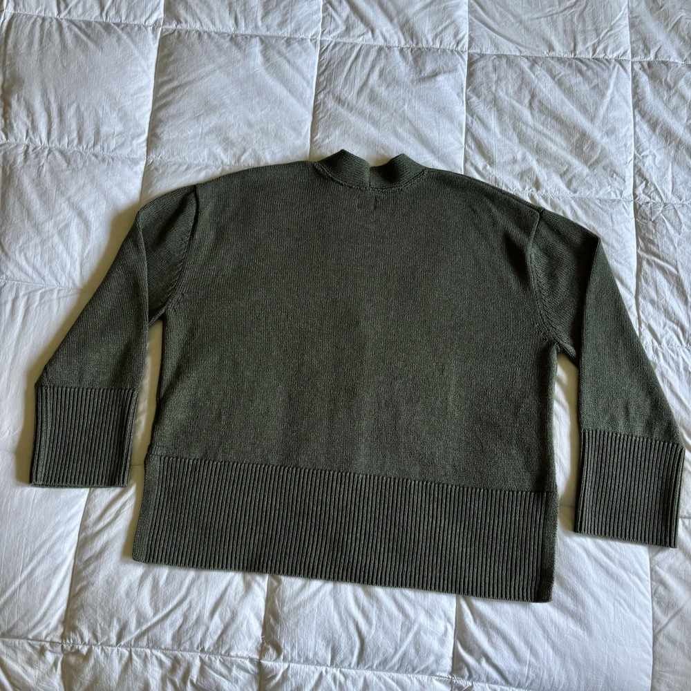 Gap 24/7 Split Hem Cardigan Olive "Deep Depth" Green Women's L Grandpacore EUC - Picture 7 of 13